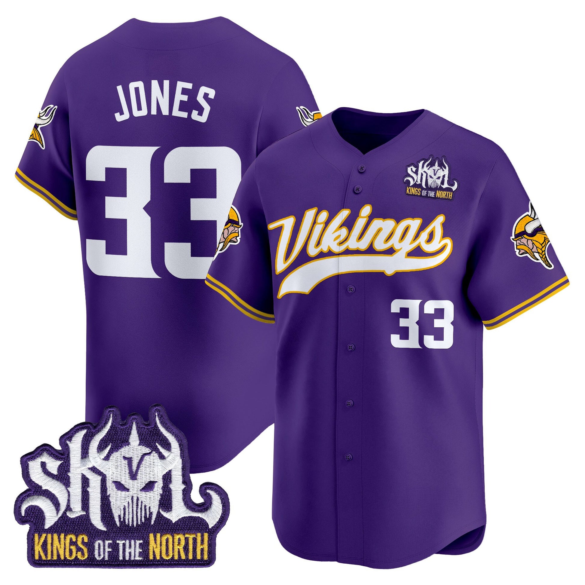  Minnesota Vikings 2025 Vapor Baseball Jersey - Stitched