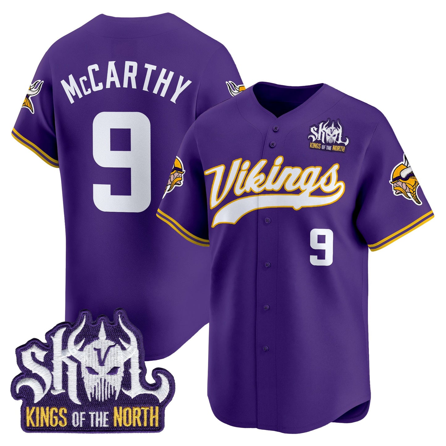  Minnesota Vikings 2025 Vapor Baseball Jersey - Stitched