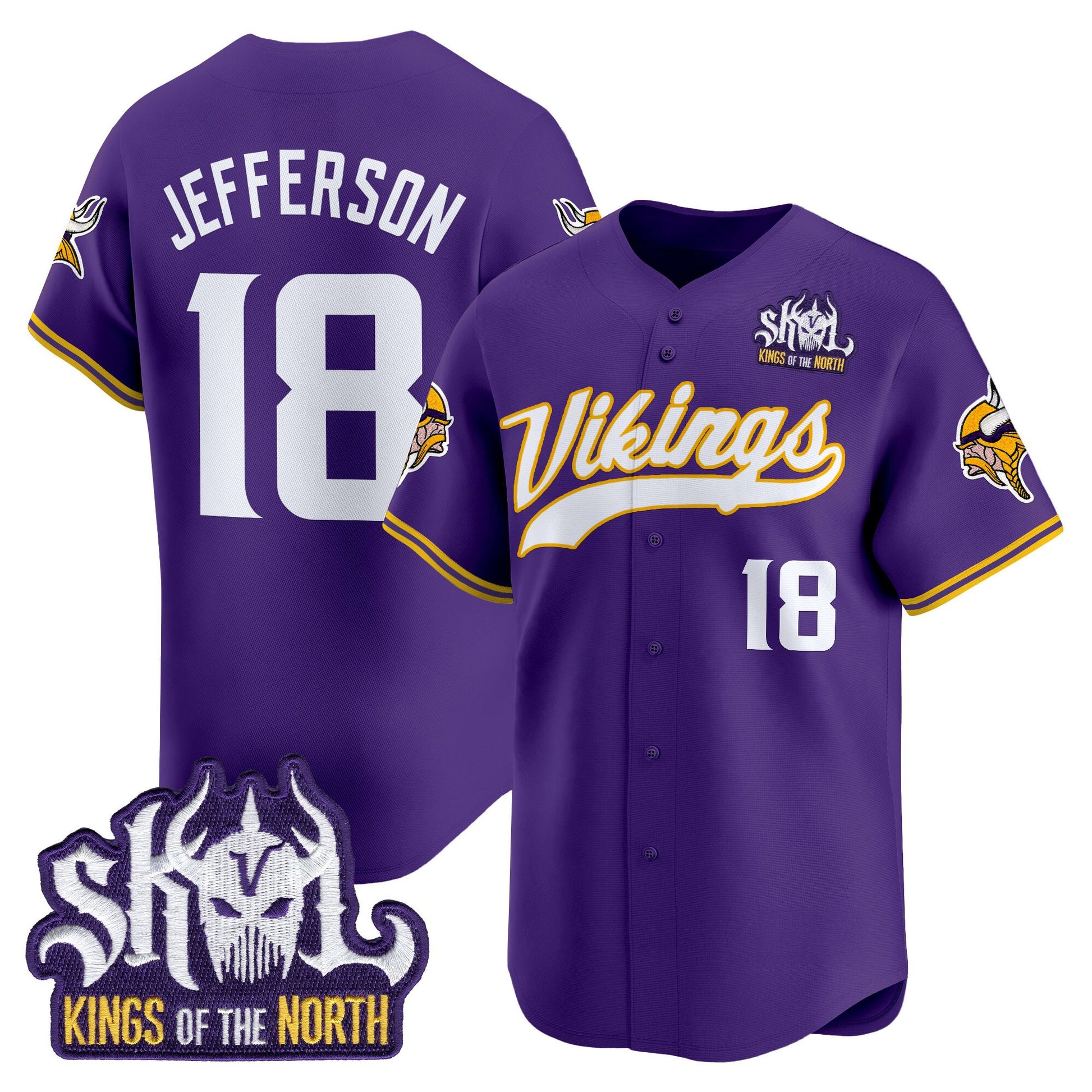  Minnesota Vikings 2025 Vapor Baseball Jersey - Stitched