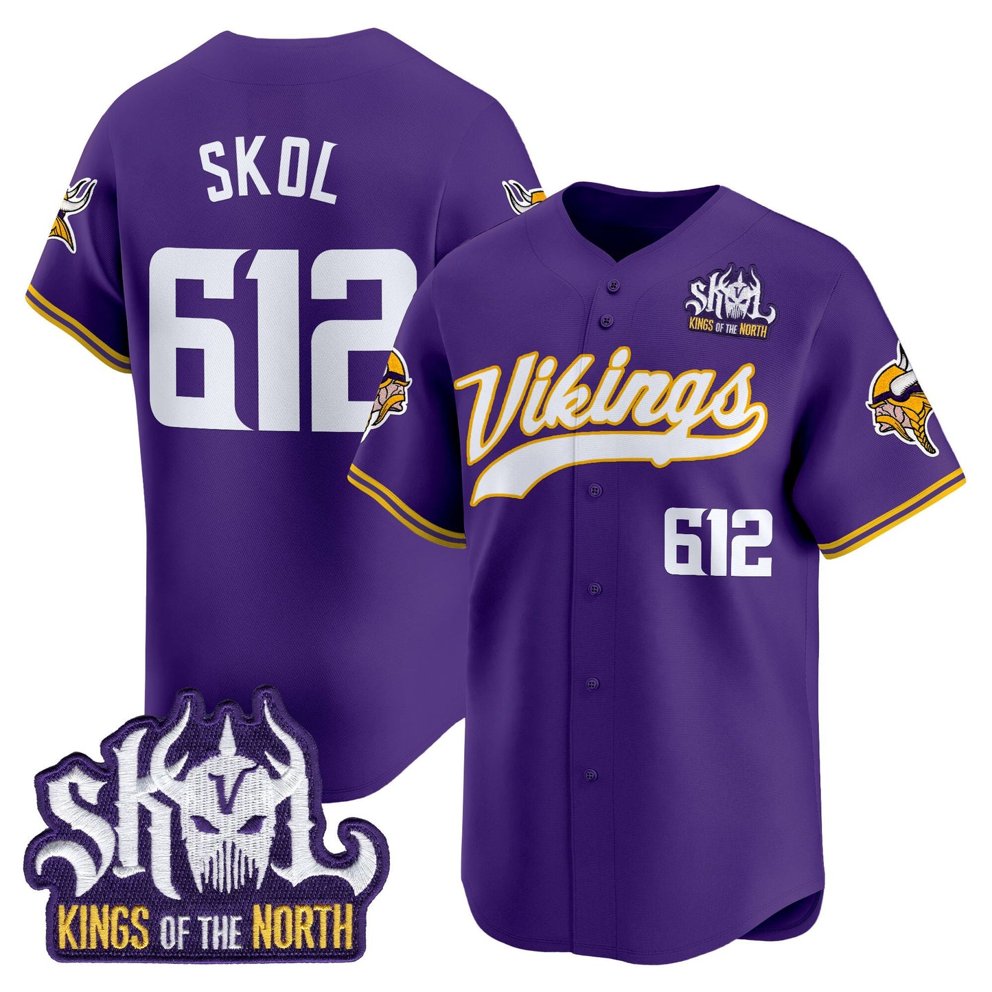  Minnesota Vikings 2025 Vapor Baseball Jersey - Stitched