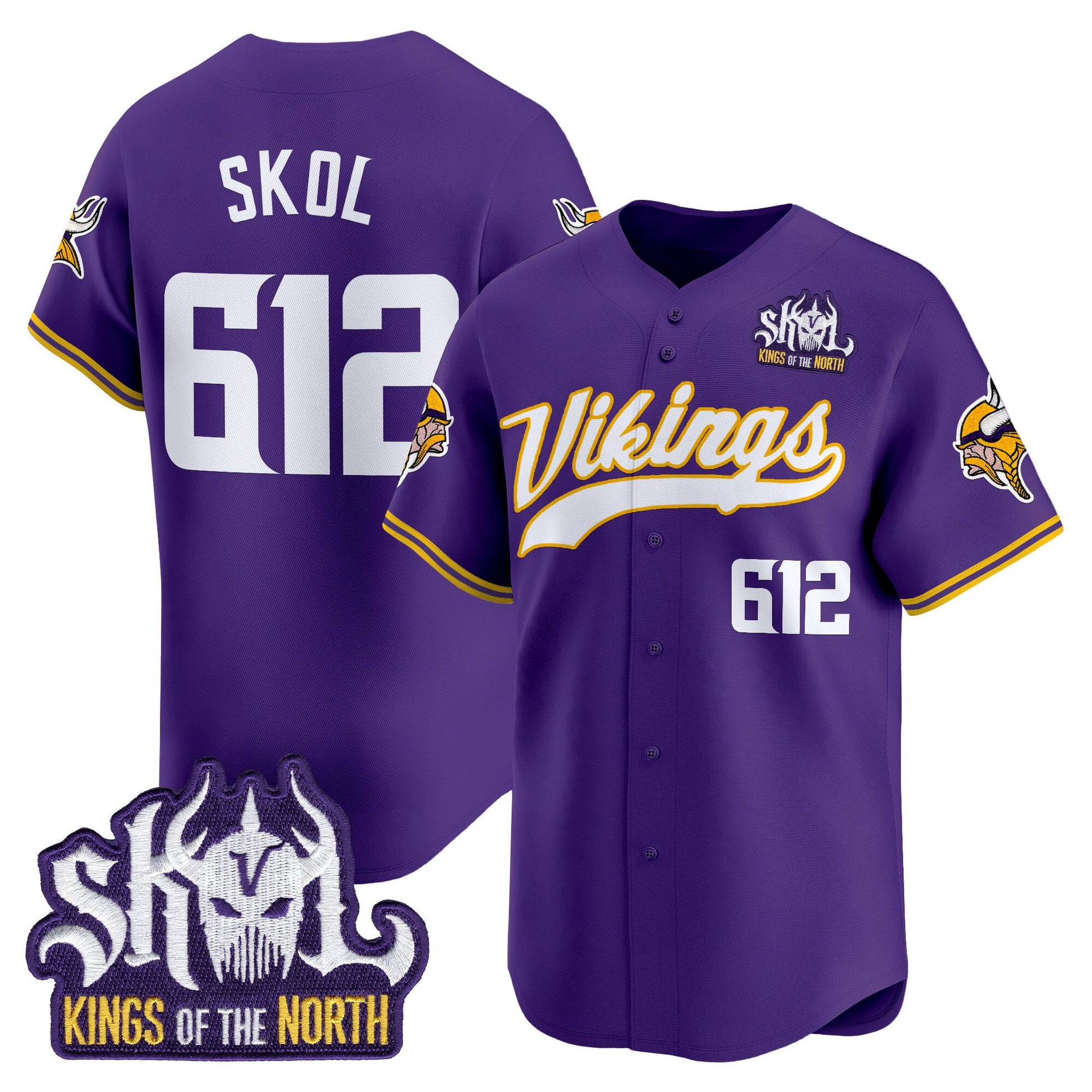  Minnesota Vikings 2025 Vapor Baseball Jersey - Stitched