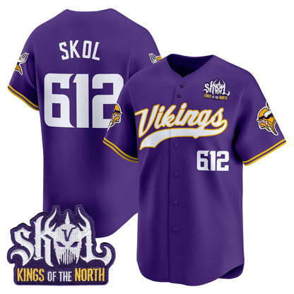  Minnesota Vikings 2025 Vapor Baseball Jersey - Stitched