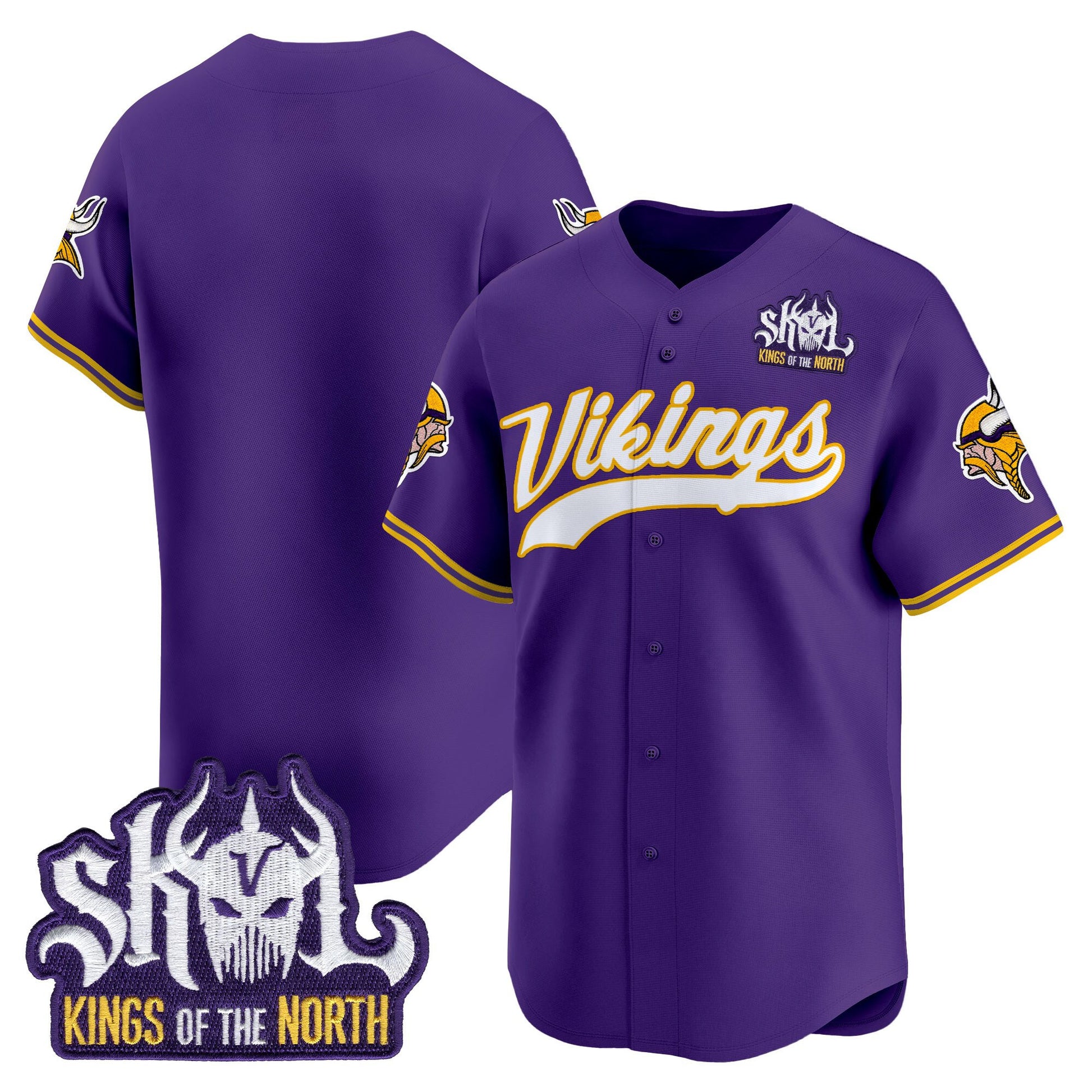  Minnesota Vikings 2025 Vapor Baseball Jersey - Stitched