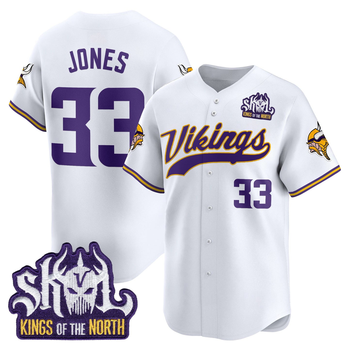  Minnesota Vikings 2025 Vapor Baseball Jersey - Stitched