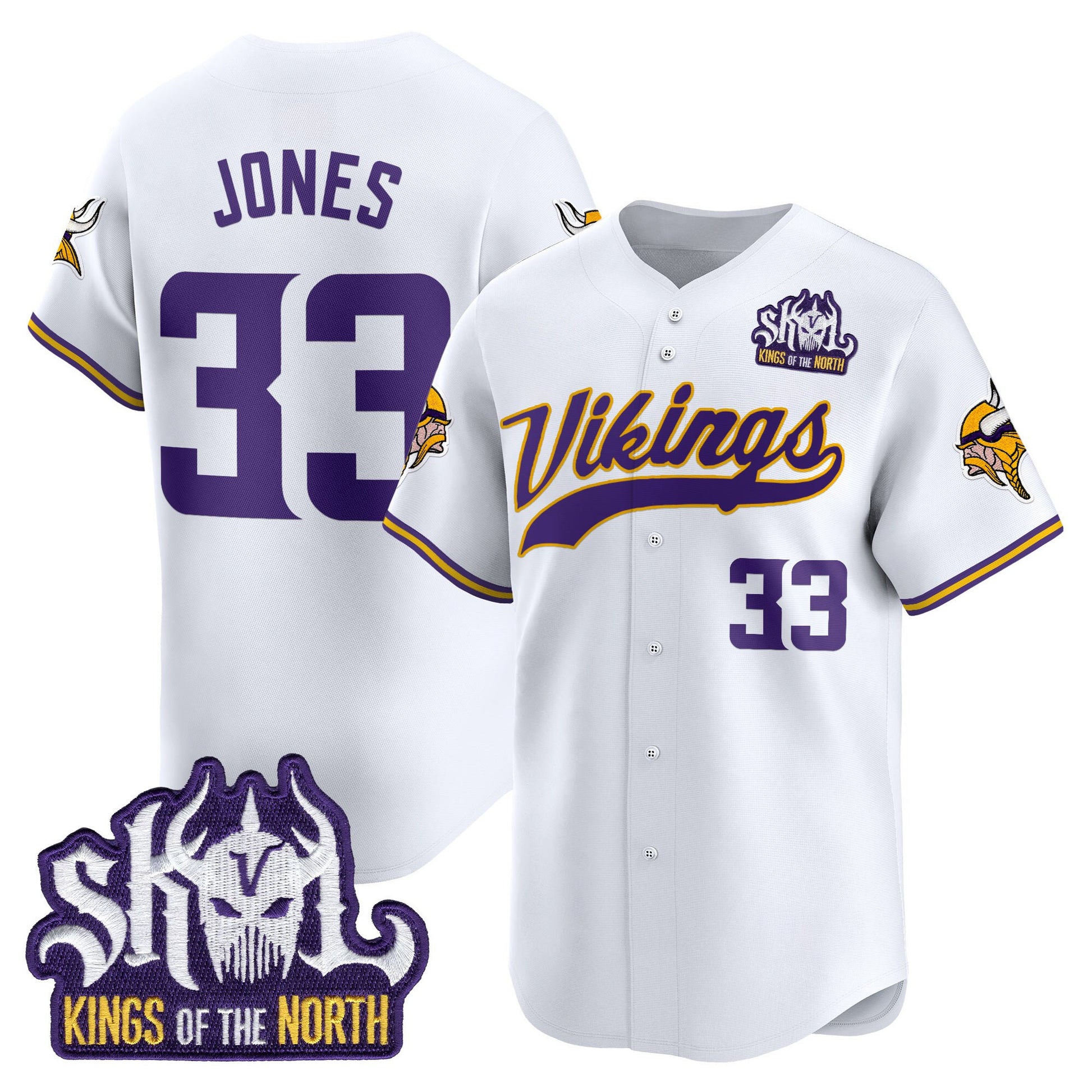  Minnesota Vikings 2025 Vapor Baseball Jersey - Stitched