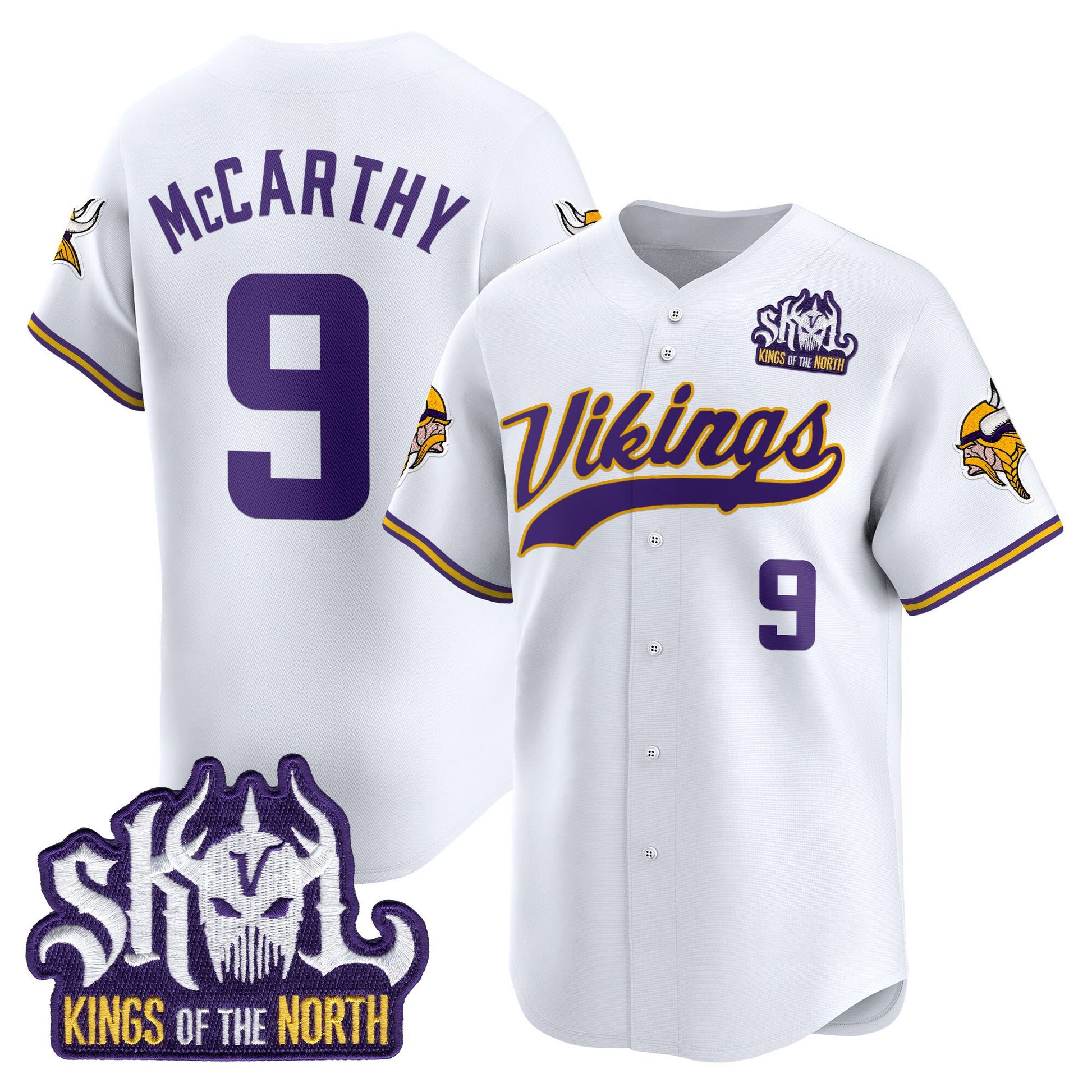  Minnesota Vikings 2025 Vapor Baseball Jersey - Stitched