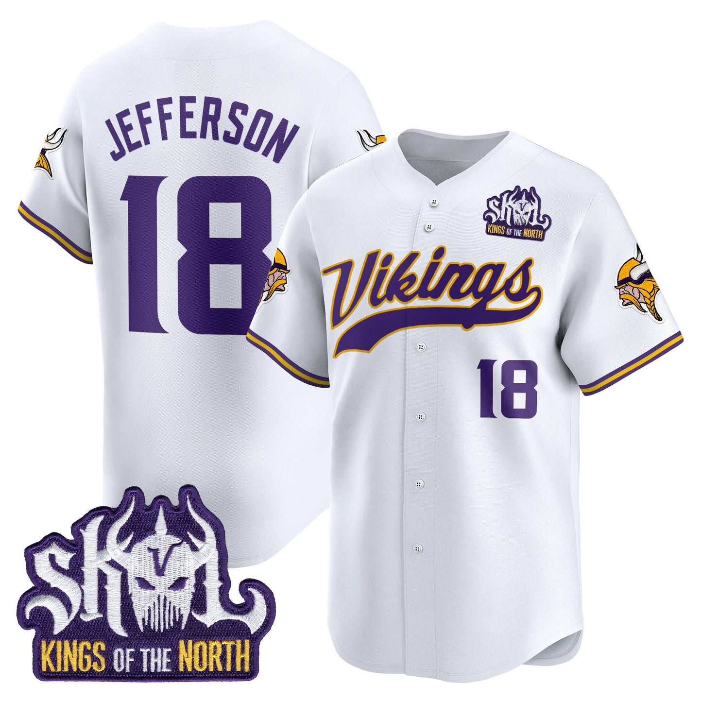  Minnesota Vikings 2025 Vapor Baseball Jersey - Stitched