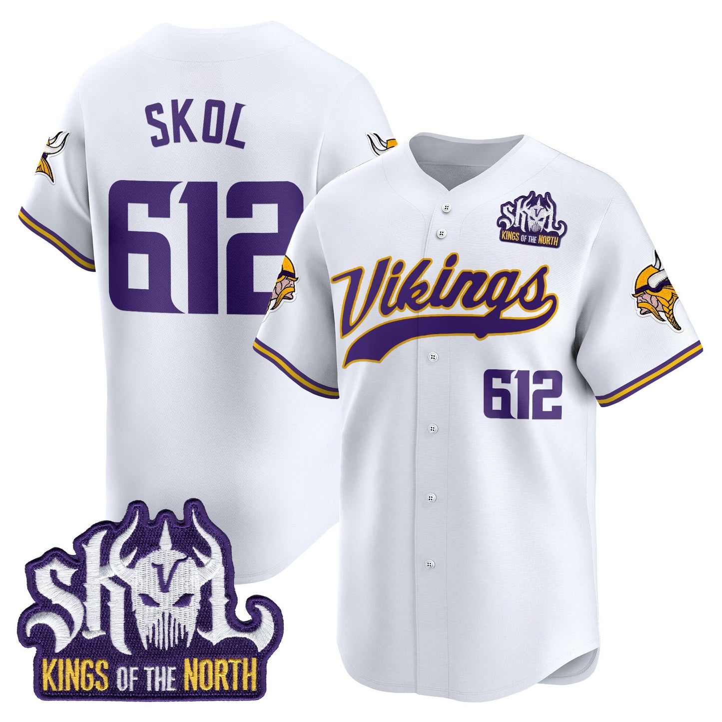  Minnesota Vikings 2025 Vapor Baseball Jersey - Stitched