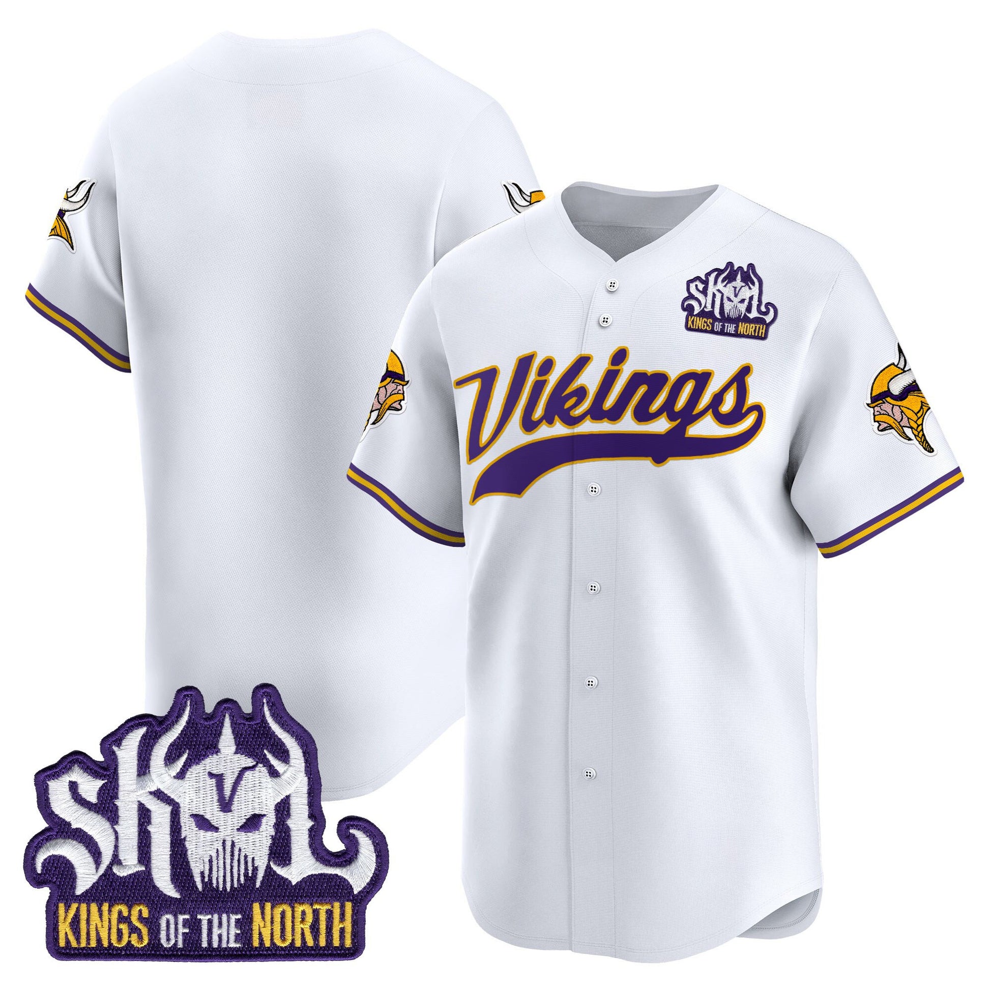  Minnesota Vikings 2025 Vapor Baseball Jersey - Stitched