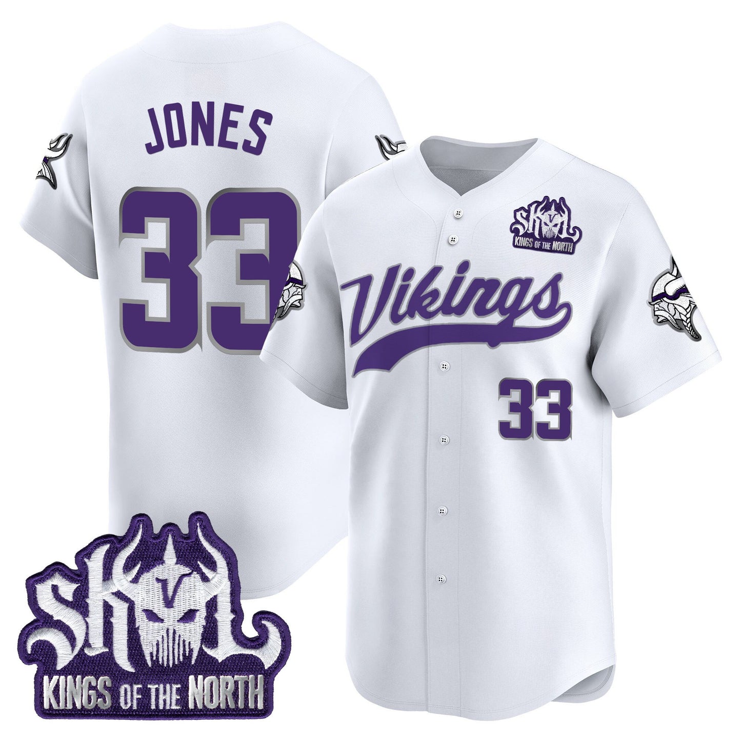 Minnesota Vikings 2025 Vapor Baseball Jersey - Stitched
