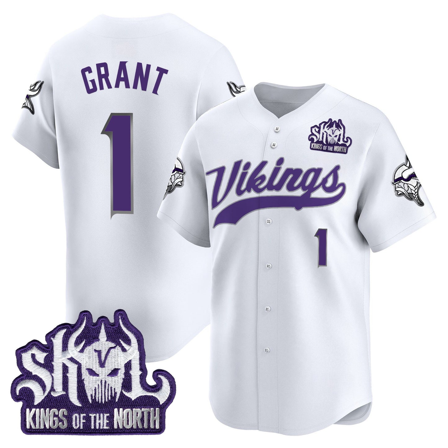  Minnesota Vikings 2025 Vapor Baseball Jersey - Stitched