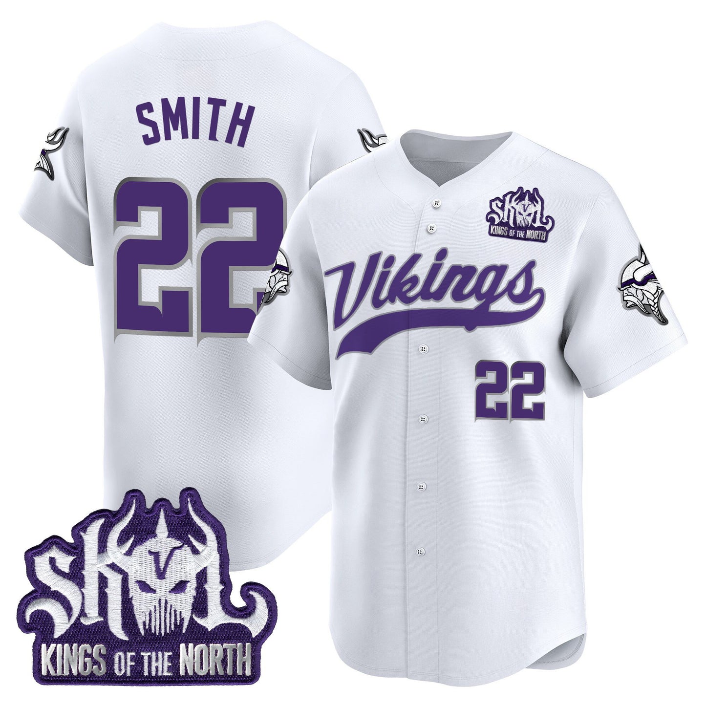  Minnesota Vikings 2025 Vapor Baseball Jersey - Stitched