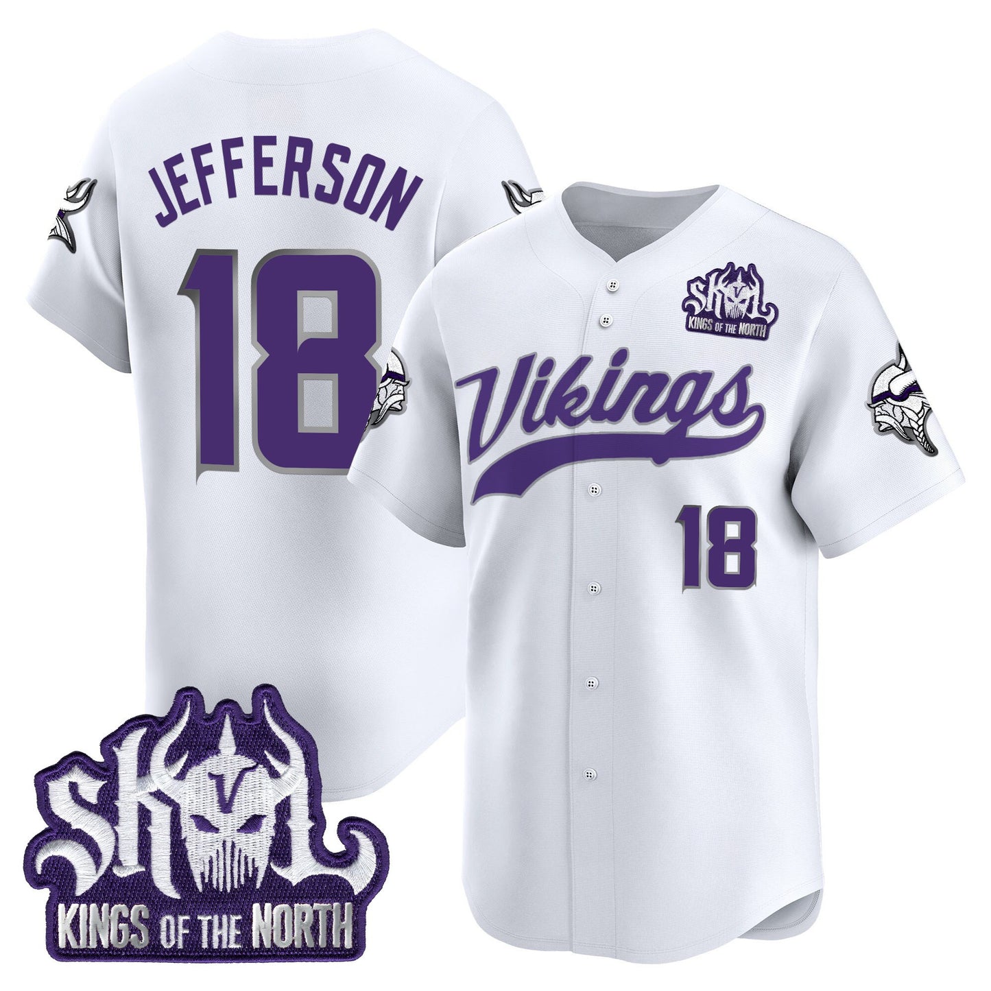  Minnesota Vikings 2025 Vapor Baseball Jersey - Stitched