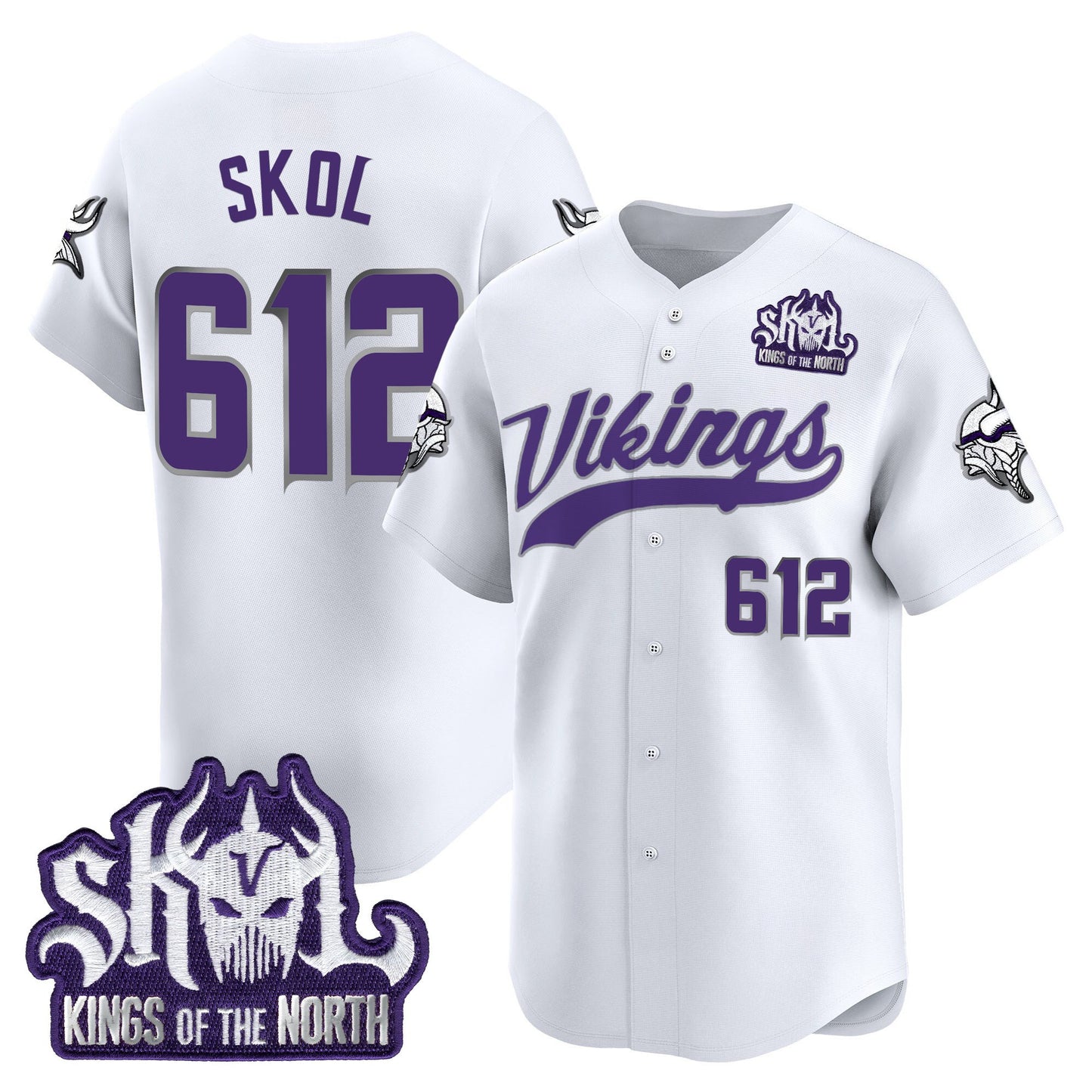  Minnesota Vikings 2025 Vapor Baseball Jersey - Stitched
