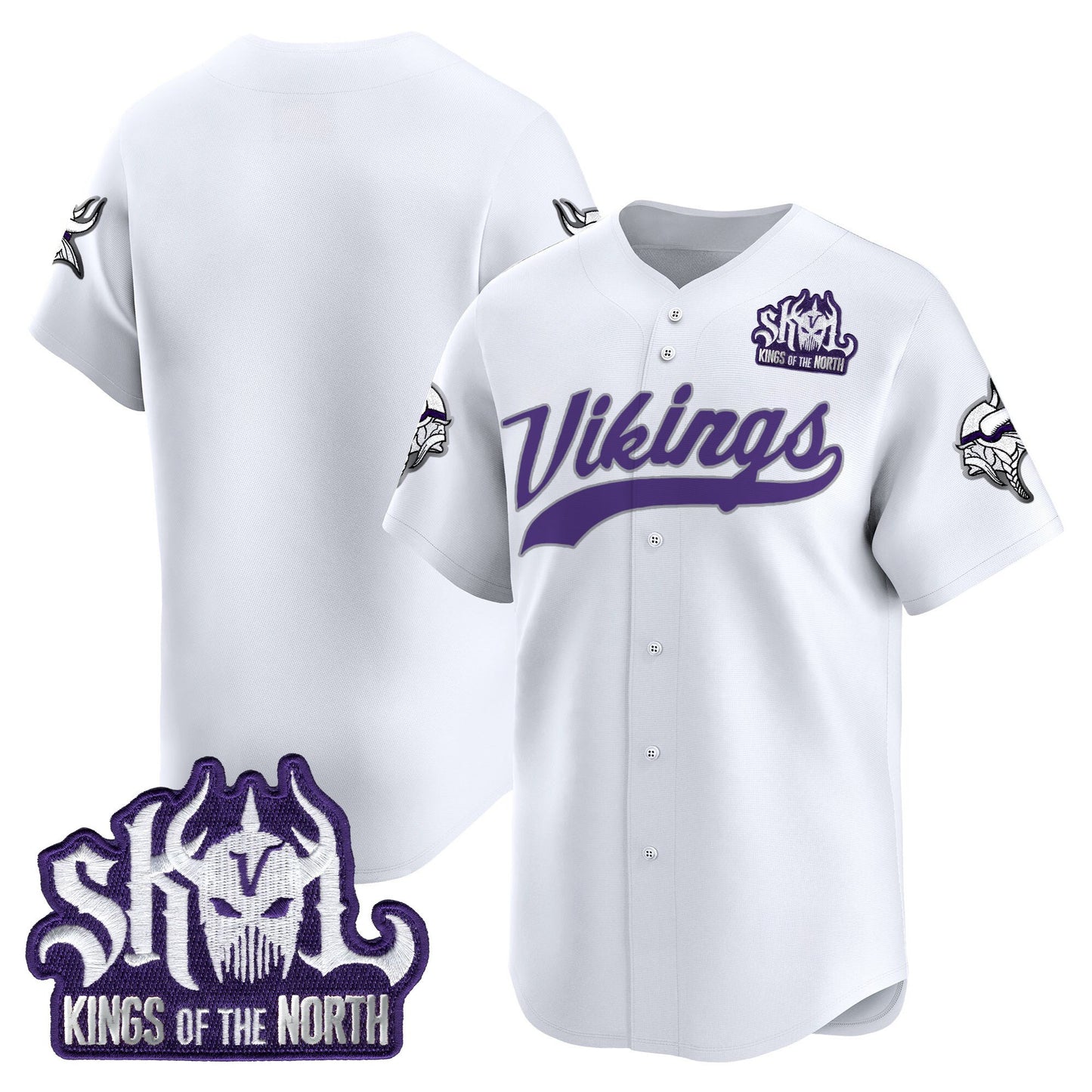 Minnesota Vikings 2025 Vapor Baseball Jersey - Stitched
