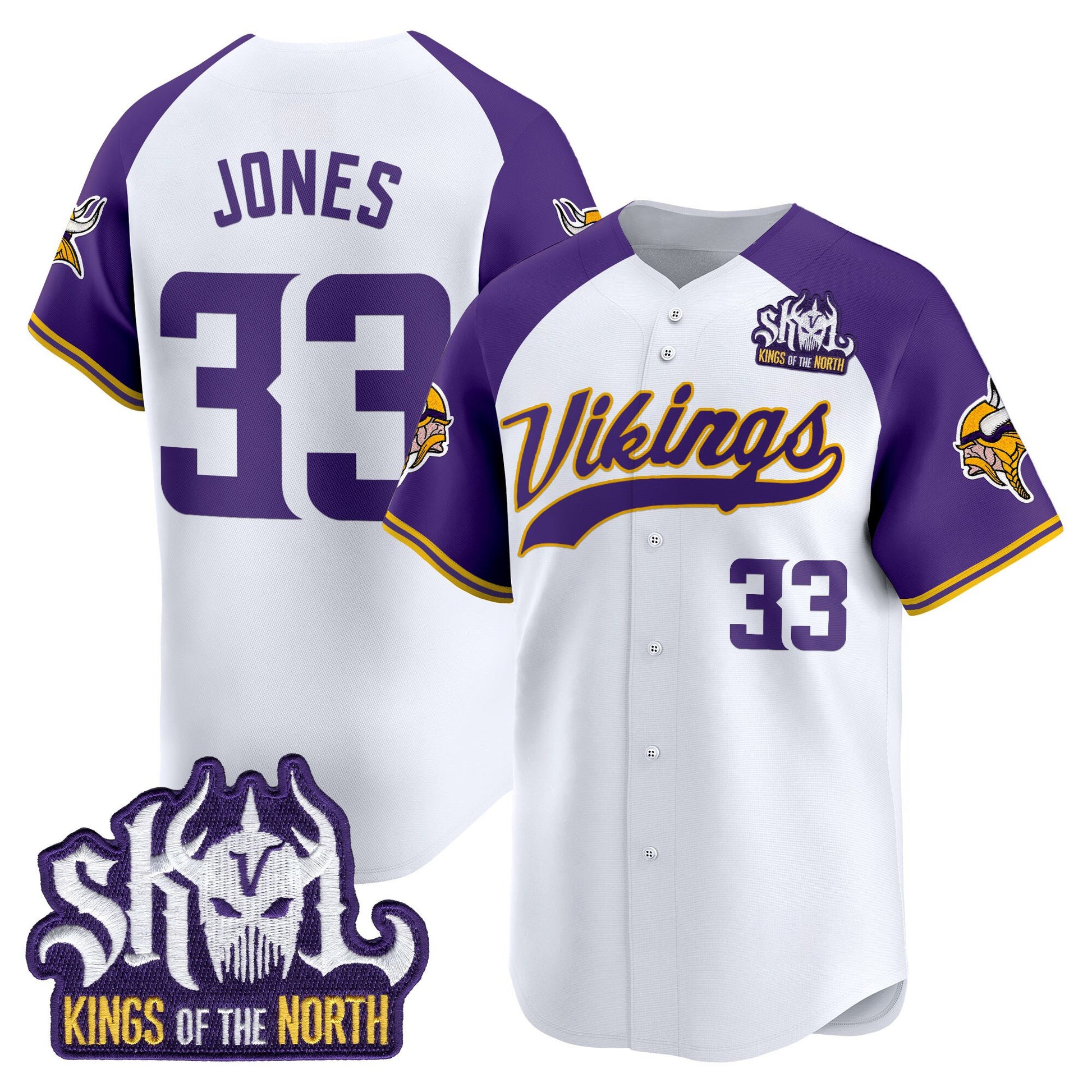  Minnesota Vikings 2025 Vapor Baseball Jersey - Stitched