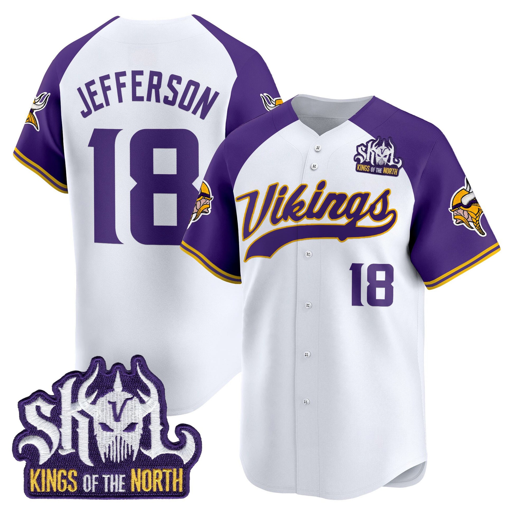  Minnesota Vikings 2025 Vapor Baseball Jersey - Stitched