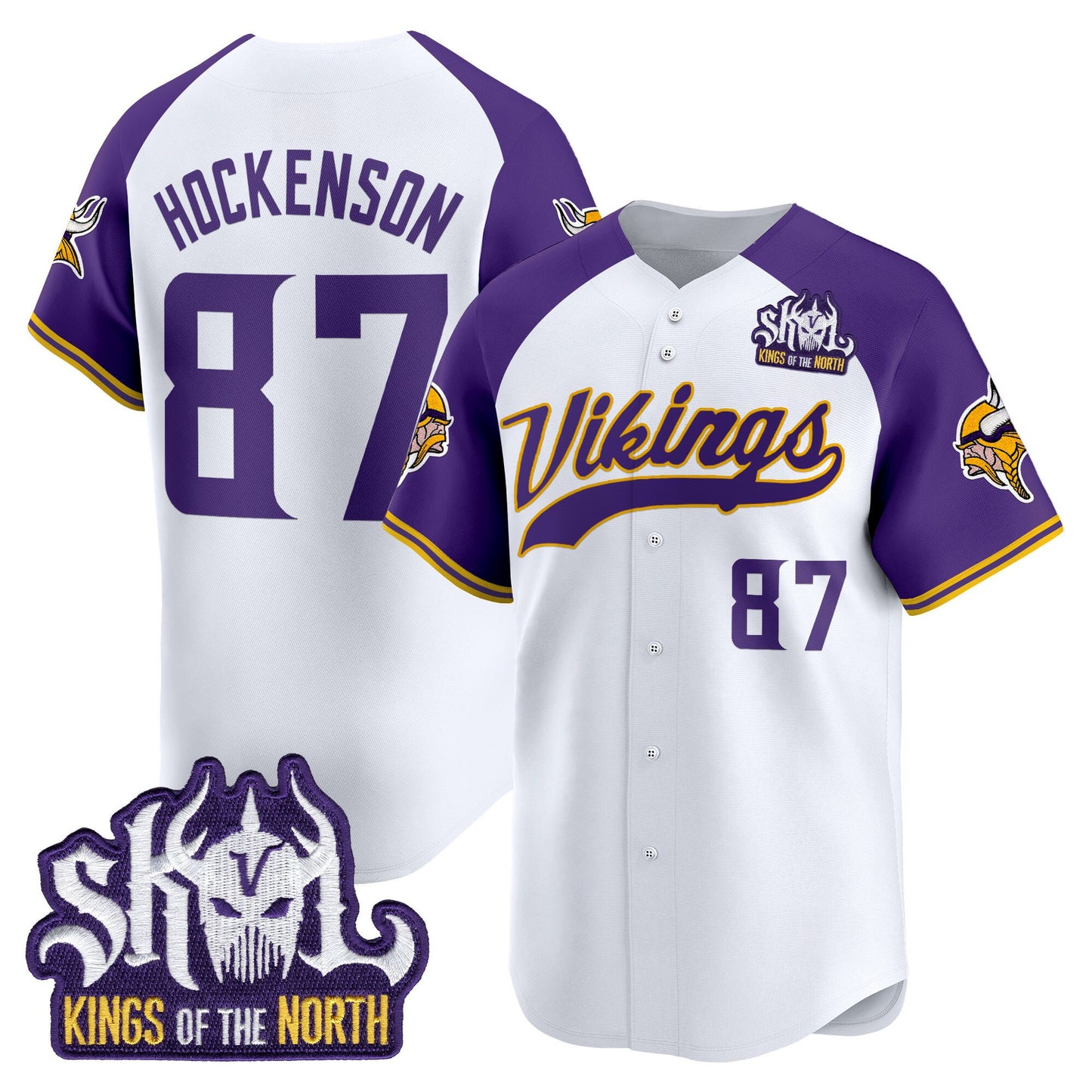  Minnesota Vikings 2025 Vapor Baseball Jersey - Stitched