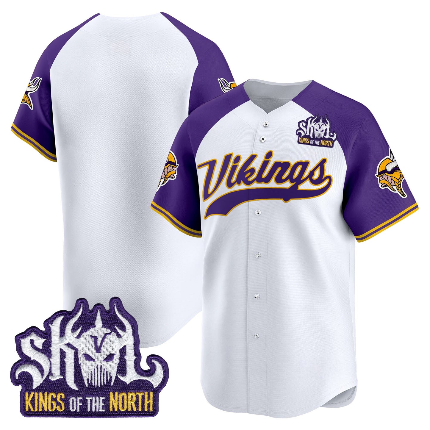  Minnesota Vikings 2025 Vapor Baseball Jersey - Stitched