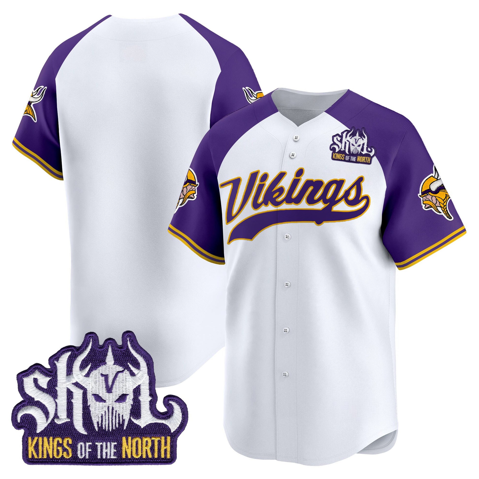 Minnesota Vikings 2025 Vapor Baseball Jersey - Stitched