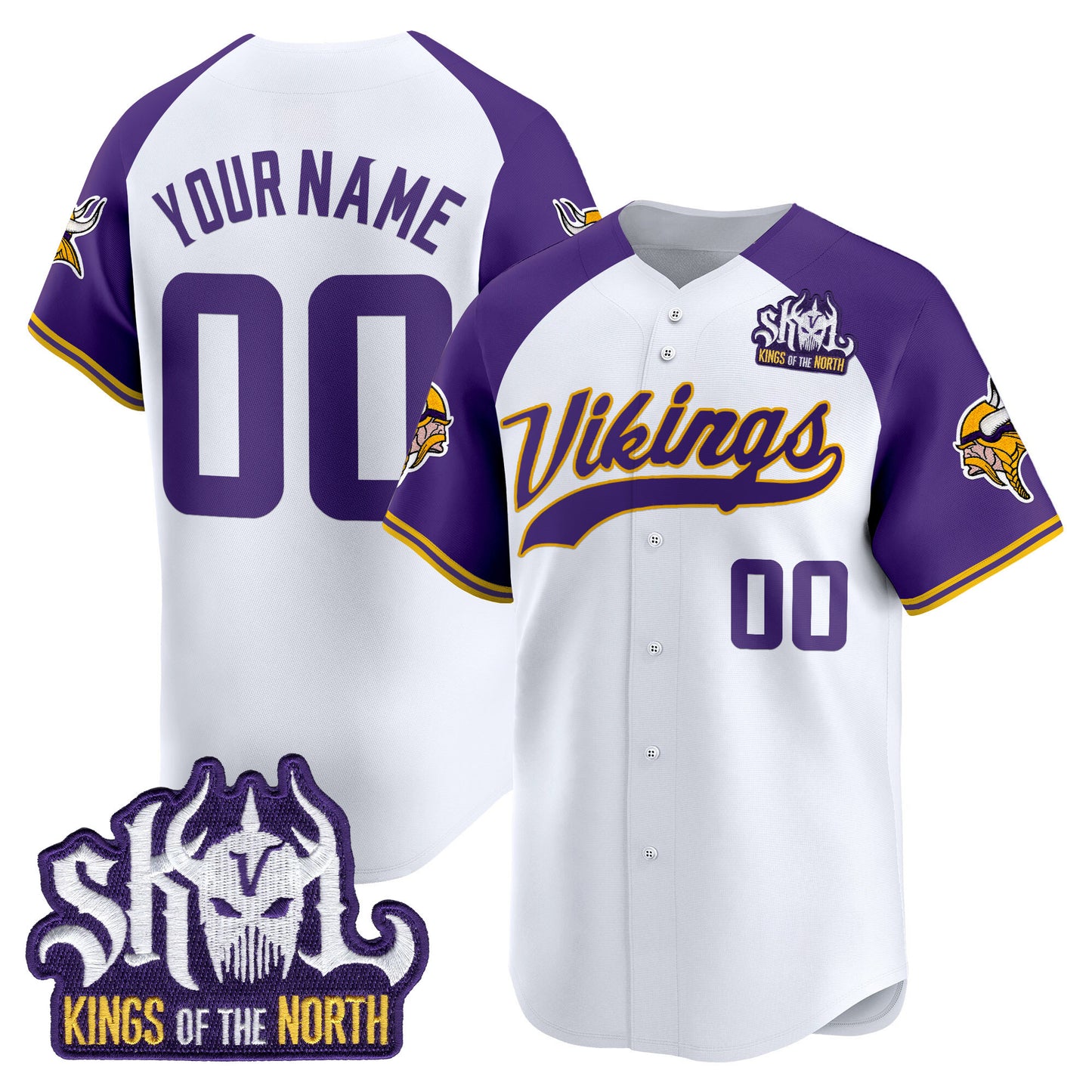 Minnesota Vikings 2025 Vapor Baseball Custom Jersey - Stitched