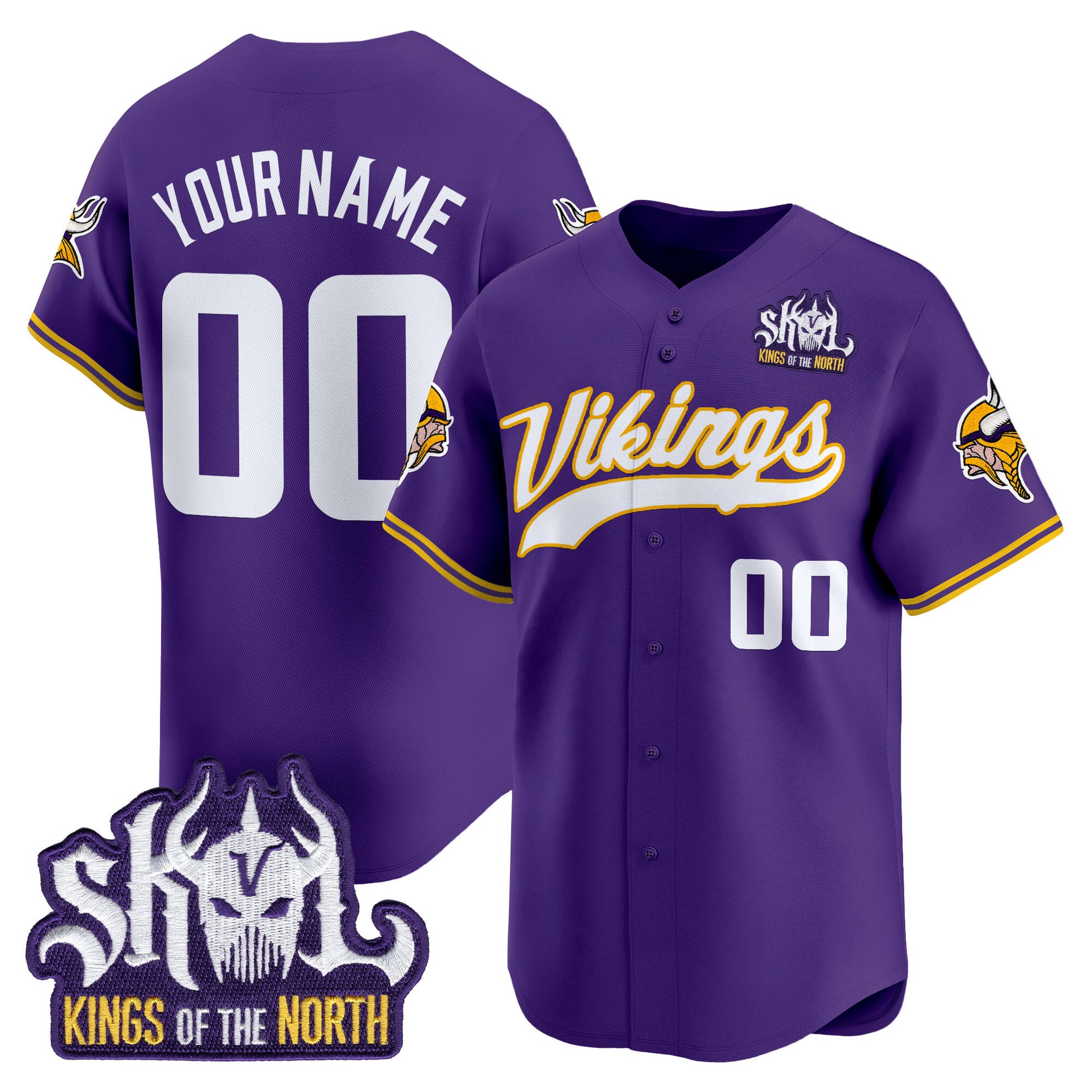 Minnesota Vikings 2025 Vapor Baseball Custom Jersey - Stitched