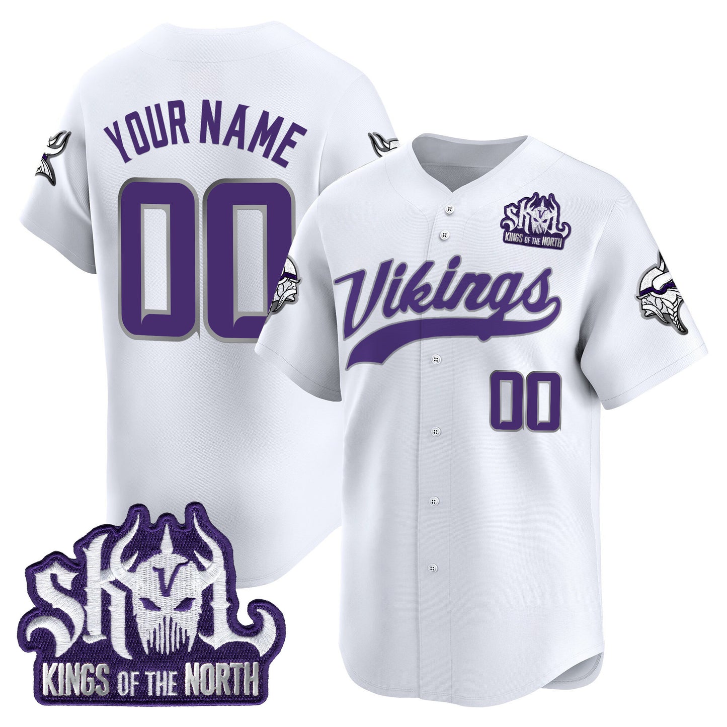 Minnesota Vikings 2025 Vapor Baseball Custom Jersey - Stitched