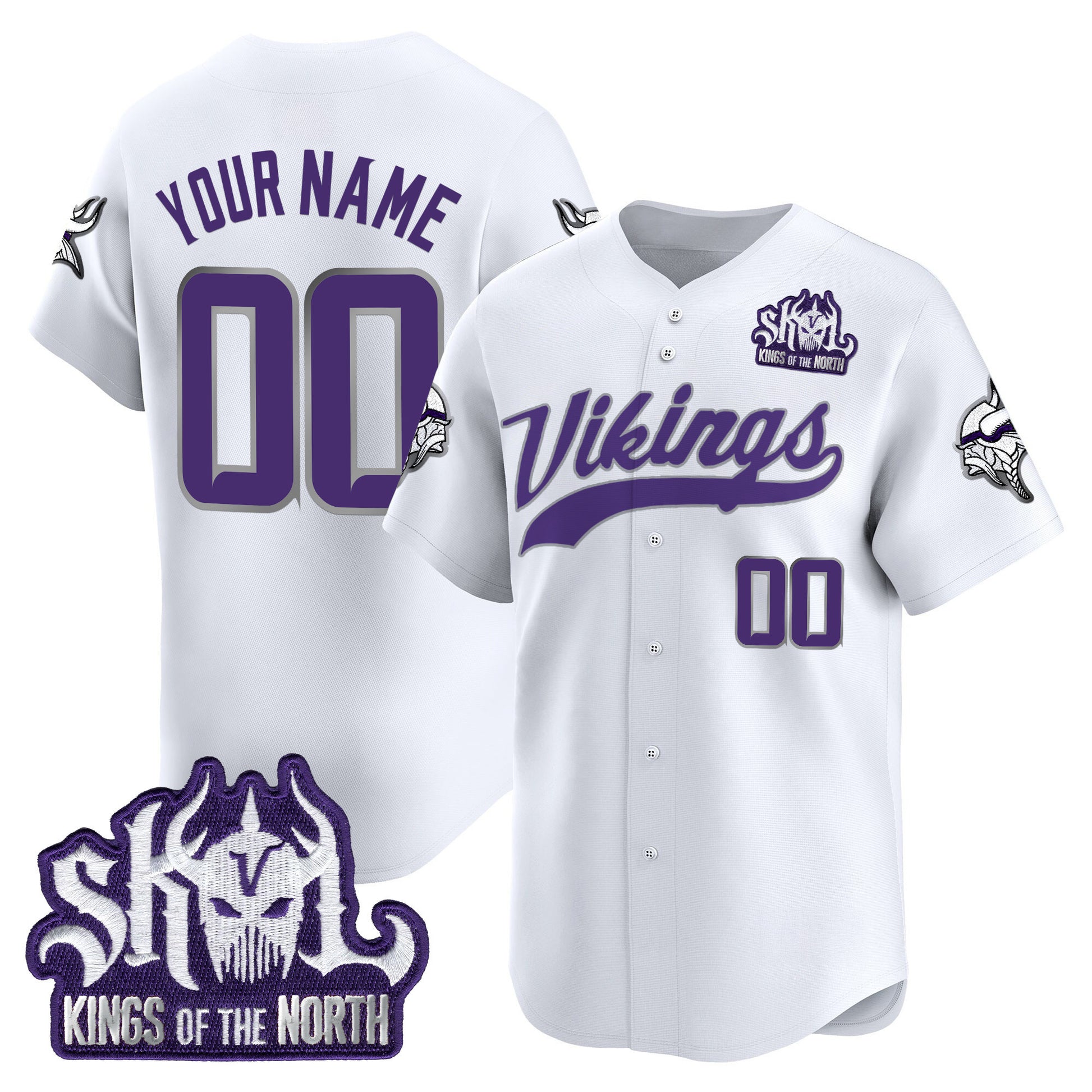 Minnesota Vikings 2025 Vapor Baseball Custom Jersey - Stitched