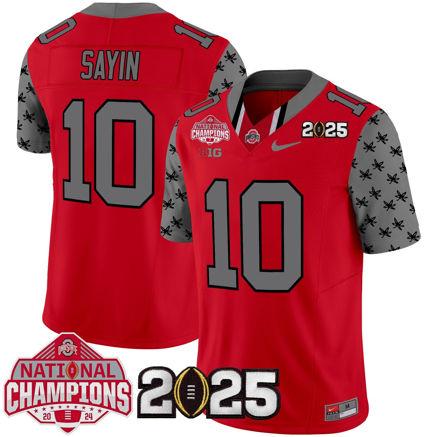 Ohio State Buckeyes National Champions Patch Vapor Limited Jersey - Stitched