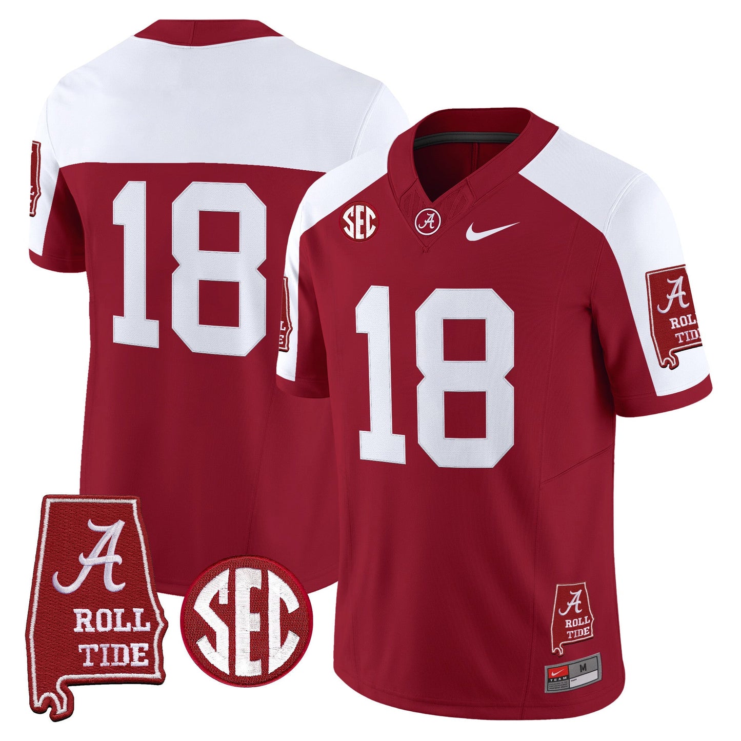 Men's Alabama Crimson Tide 2025 Vapor Limited Jersey - Alabama Map - All Stitched
