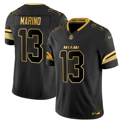 Men's Miami Dolphins 2025 "Rivalries" Gold Vapor Limited Jersey - All Stitched
