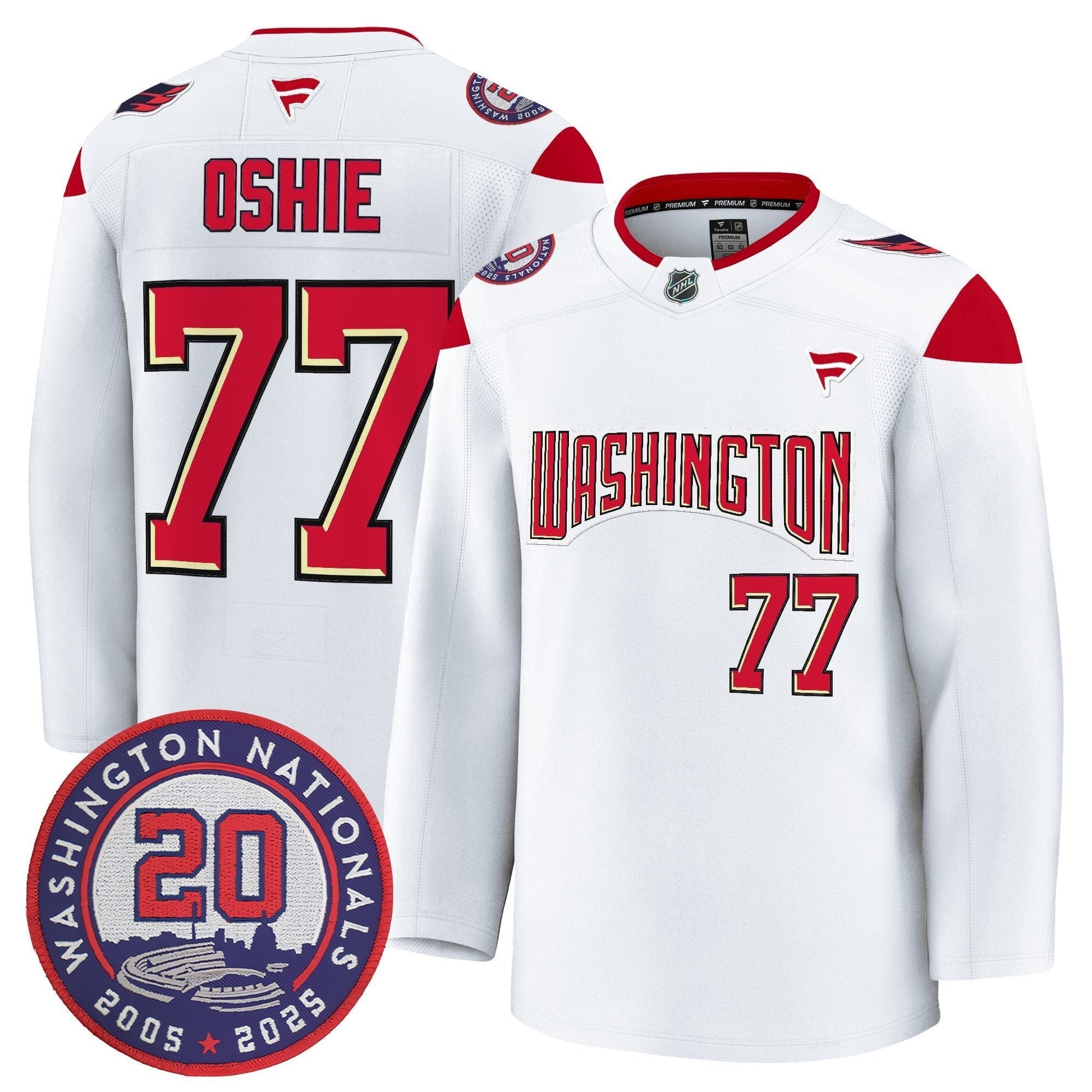 Washington Capitals 20th Anniversary Seasons Patch Premium Jersey - All Stitched