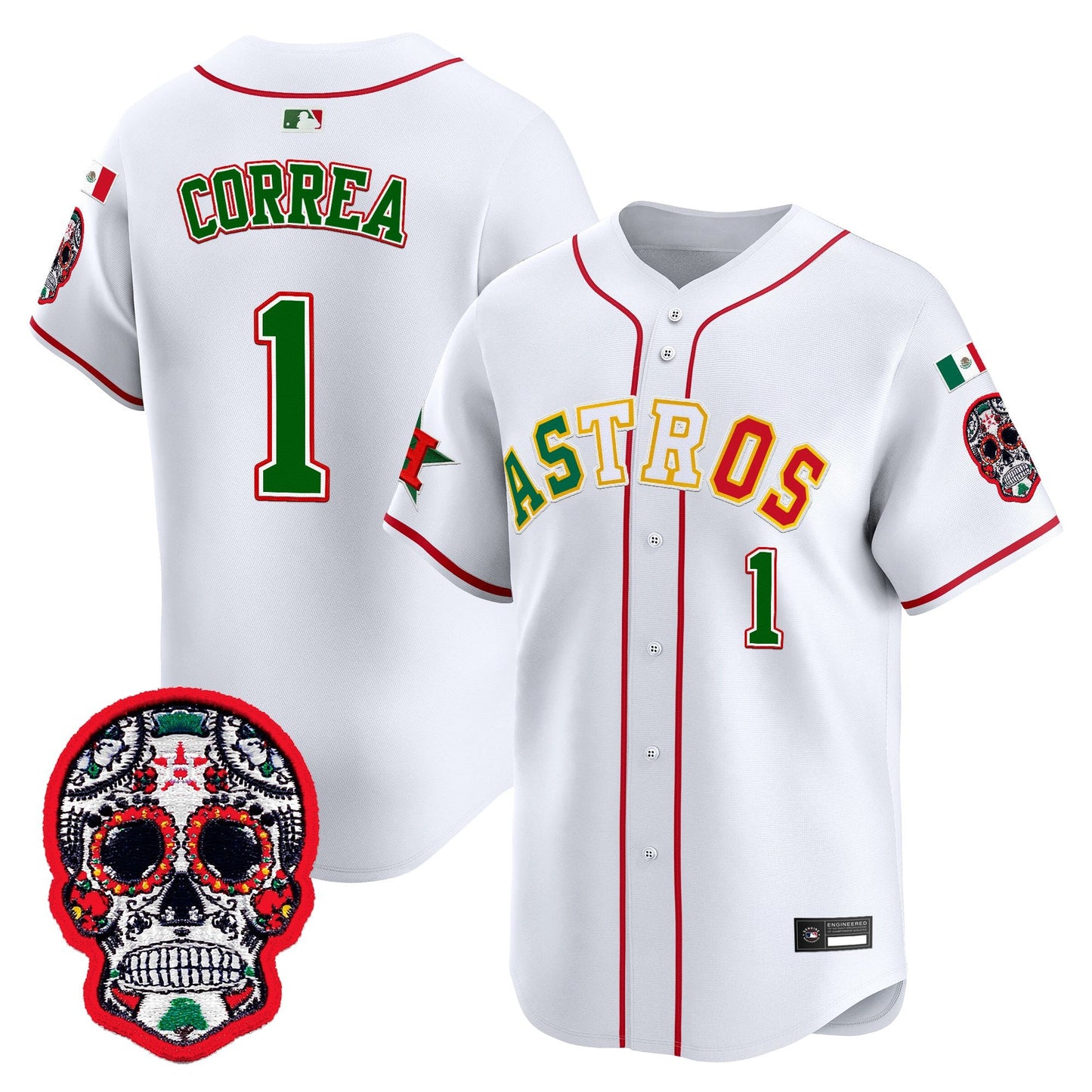 Men's Houston Astros Mexico 2025 'Día de los Muertos Edition' Vapor Premier Limited Jersey - All Stitched