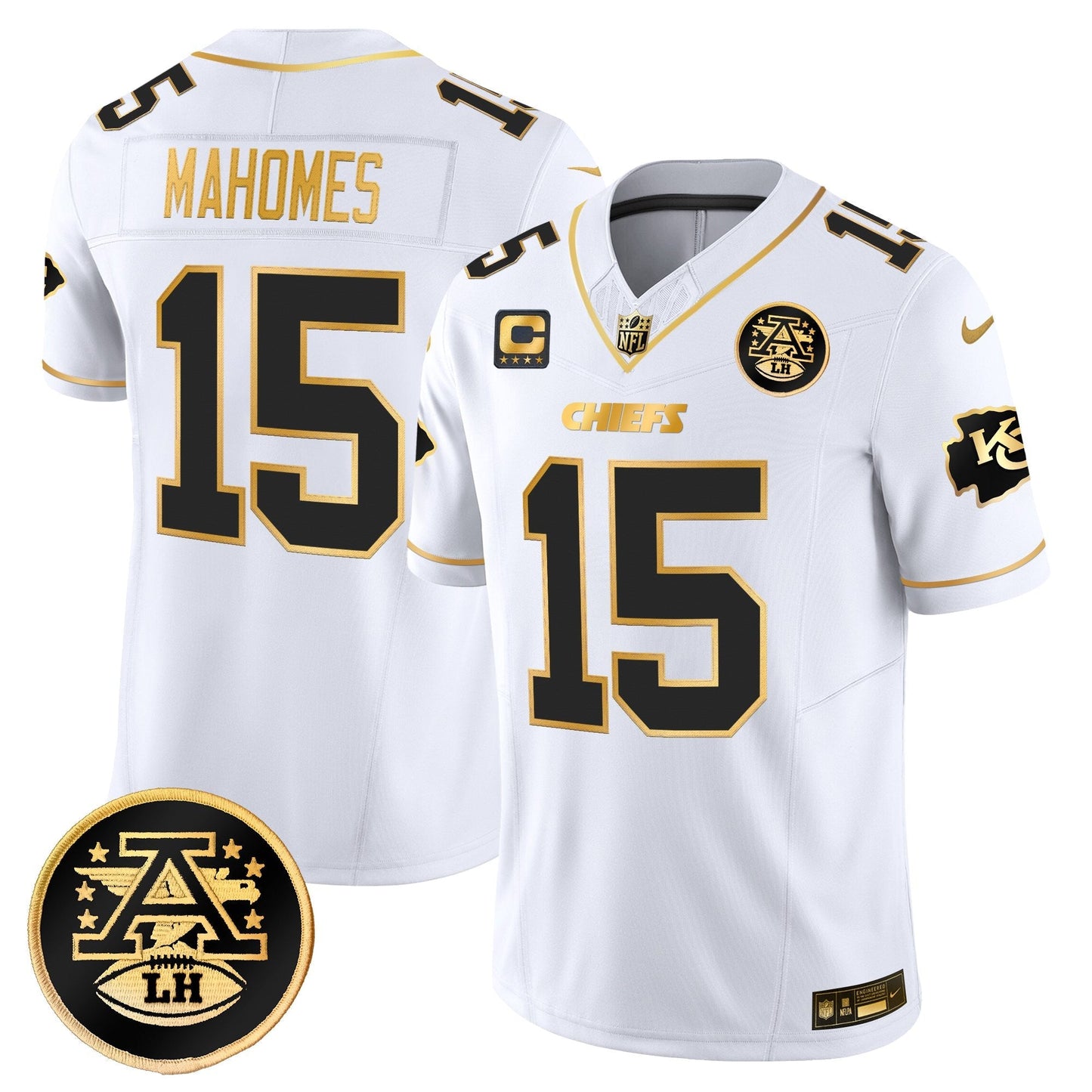 Men's Kansas City Chiefs 2025 Gold Vapor Limited Jersey - All Stitched