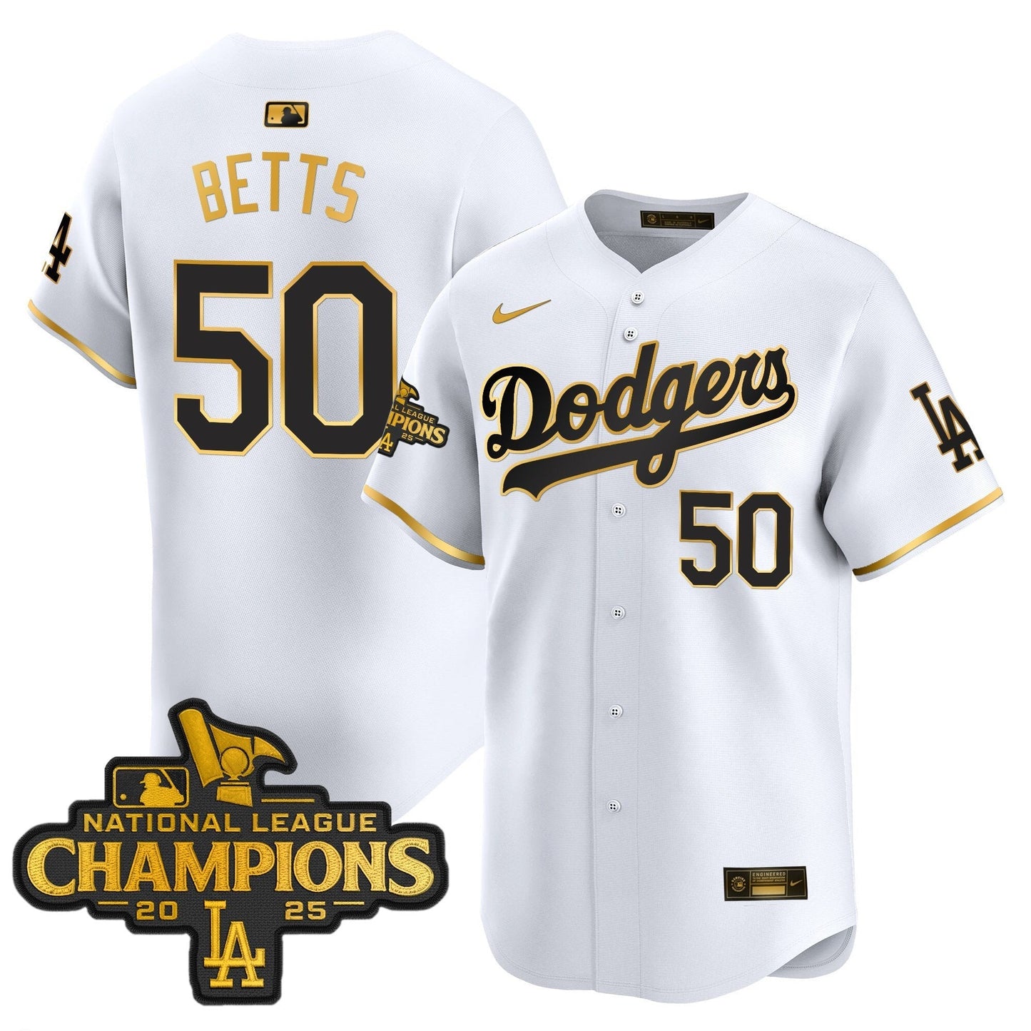 Men's Dodgers 2025 National League Champions Vapor Premier Limited Jersey - All Stitched