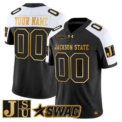 Jackson State Tigers 2025 Gold Vapor Limited Custom Jersey - All Stitched