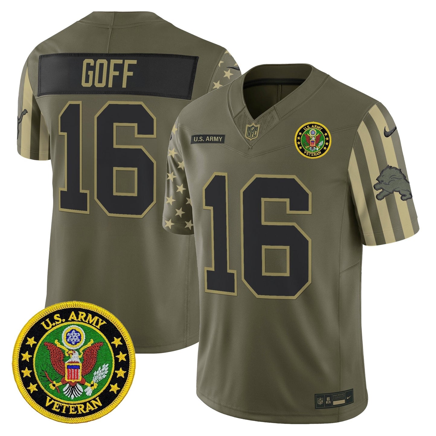 Men's Detroit Lions x U.S. Military Veteran Vapor Limited Jersey - All Stitched