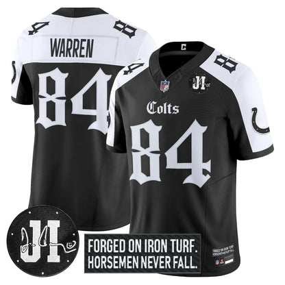 Men's Indianapolis Colts 2025 'Gothic Iron Hoof Edition' Vapor Limited Jersey - Jim Irsay Patch - All Stitched