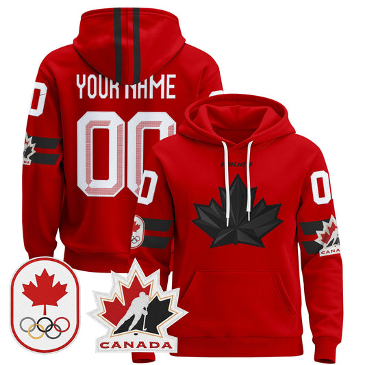 2026 Canada Olympic Custom Pullover Hoodie - All Stitched