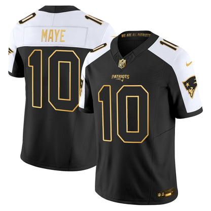 Men's New England Patriots 2025 Gold Vapor Limited Jersey - All Stitched