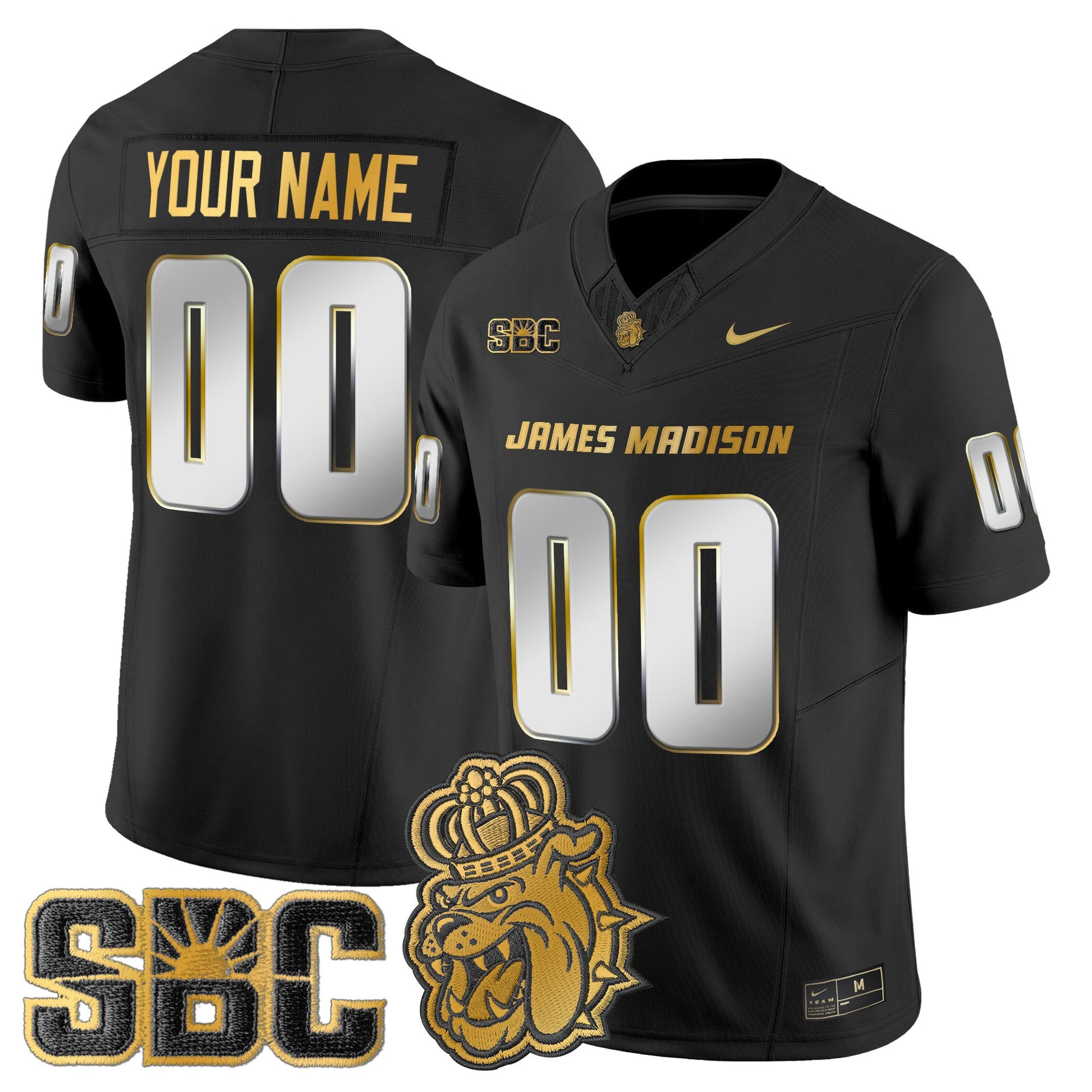 James Madison Dukes 2025 Gold Vapor Limited Custom Jersey - All Stitched