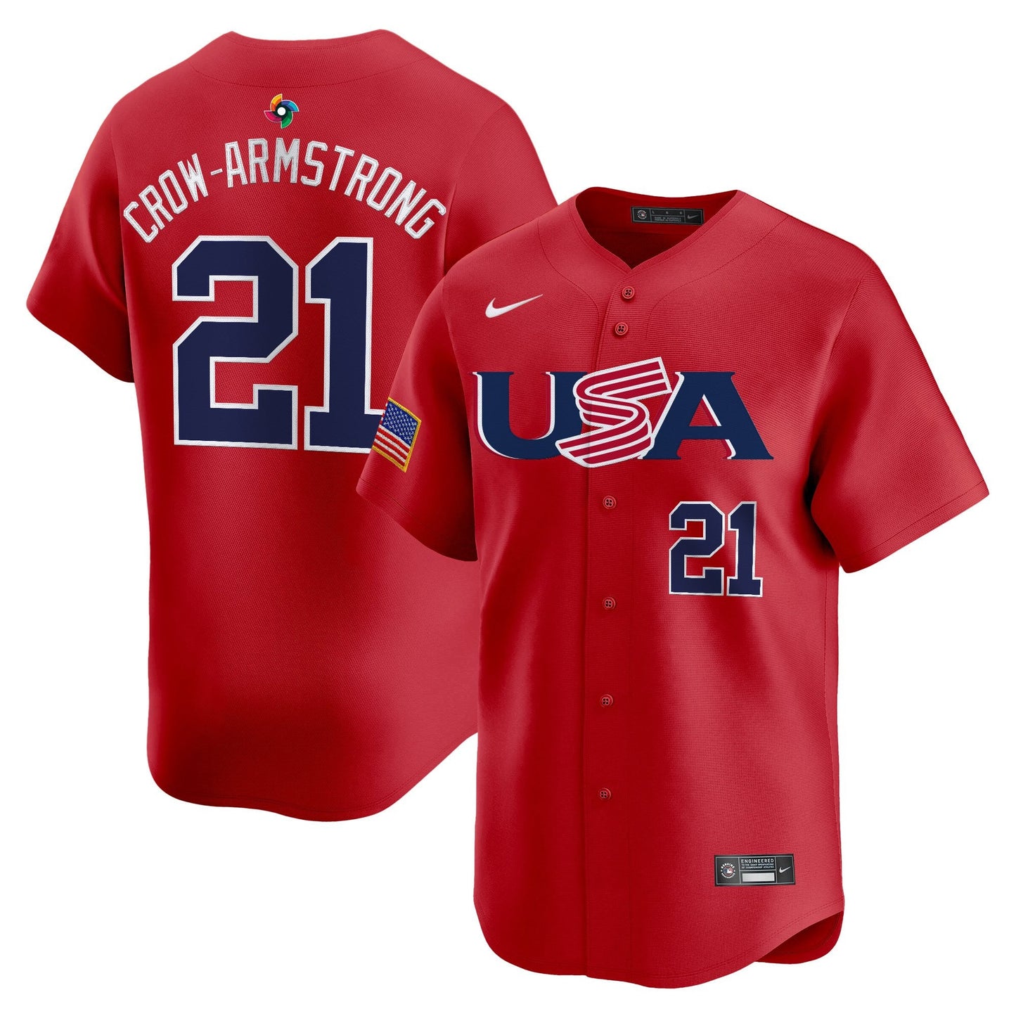 Men's Team USA World Baseball Classic Vapor Premier Jersey - 2026 Roster (Projected Number) - All Stitched