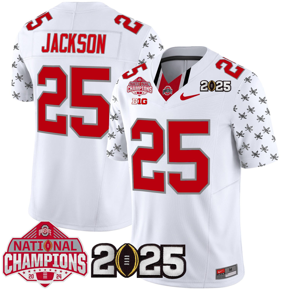 Ohio State Buckeyes National Champions Patch Vapor Limited Jersey - Stitched