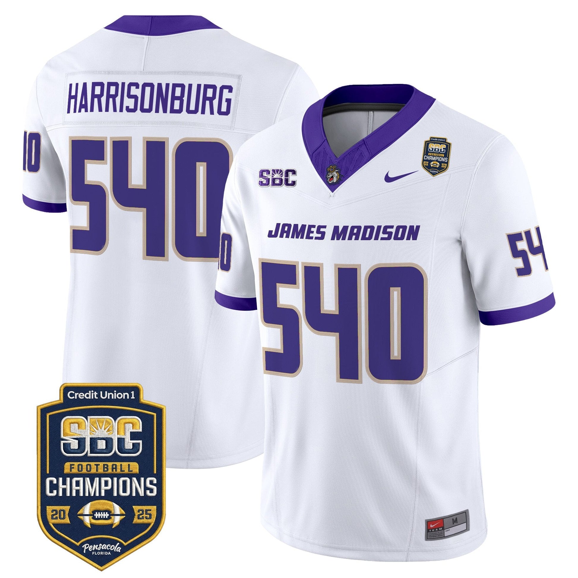 Men's James Madison Dukes 2025 SBC Champions Vapor Limited Jersey - All Stitched