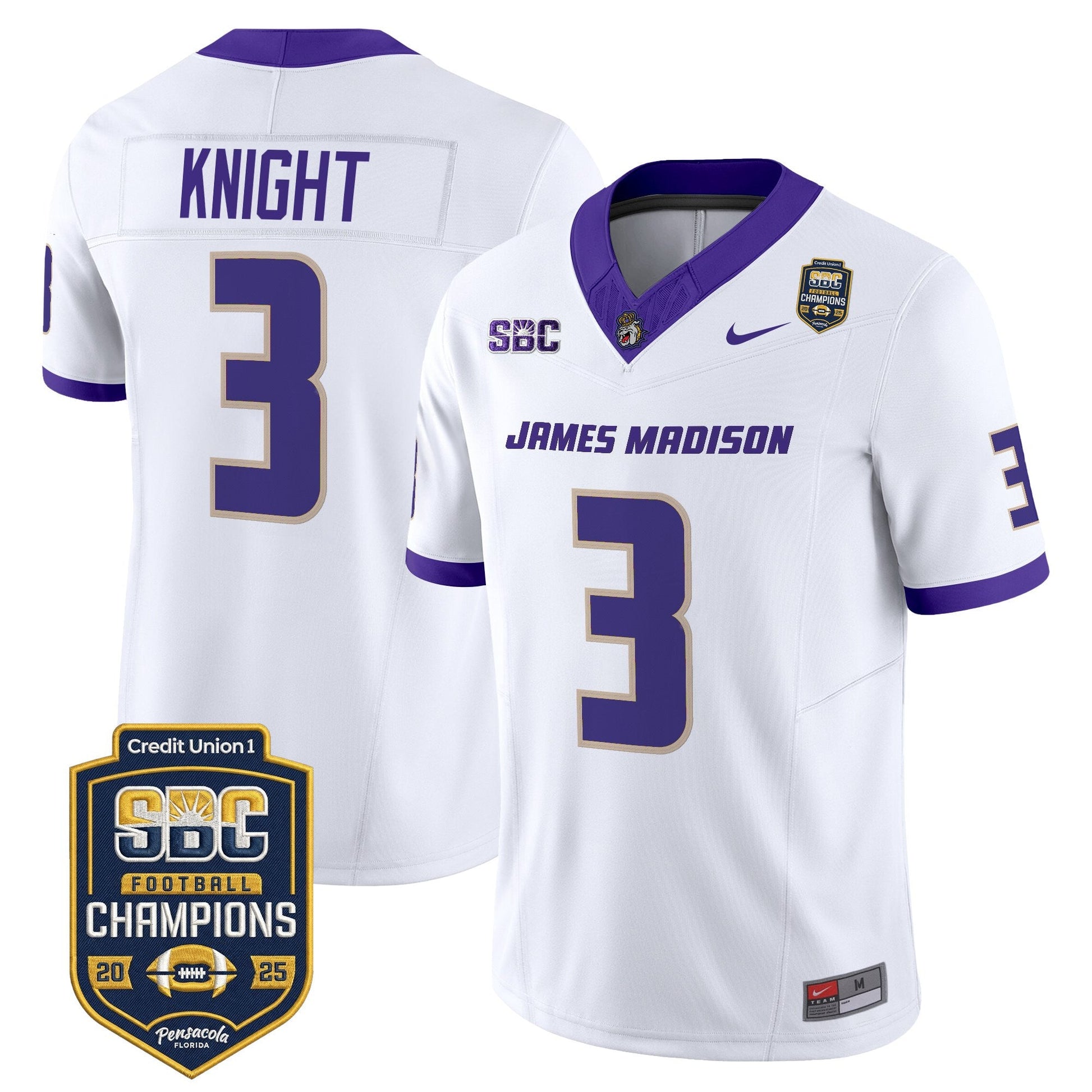 Men's James Madison Dukes 2025 SBC Champions Vapor Limited Jersey - All Stitched