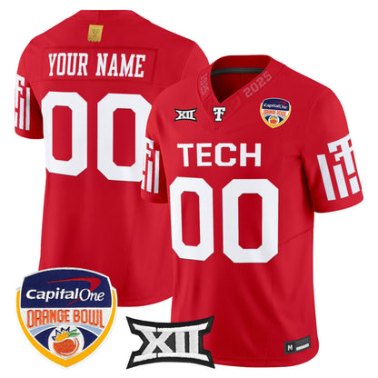 Texas Tech Red Raiders 2025 Orange Bowl Vapor Limited Custom Jersey - All Stitched