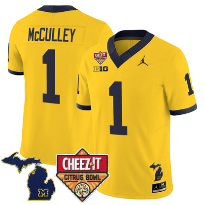 Men's Michigan Wolverines 2025 Cheez-It Citrus Bowl Vapor Limited Jersey - All Stitched