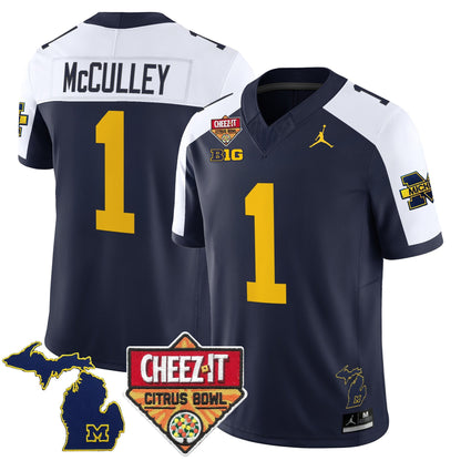 Men's Michigan Wolverines 2025 Cheez-It Citrus Bowl Vapor Limited Jersey - All Stitched