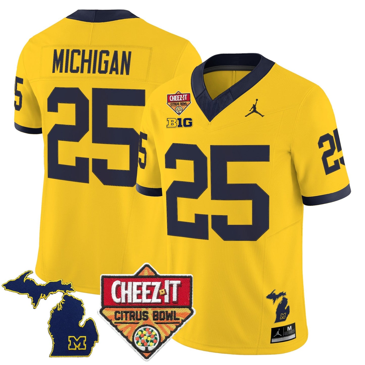 Men's Michigan Wolverines 2025 Cheez-It Citrus Bowl Vapor Limited Jersey - All Stitched