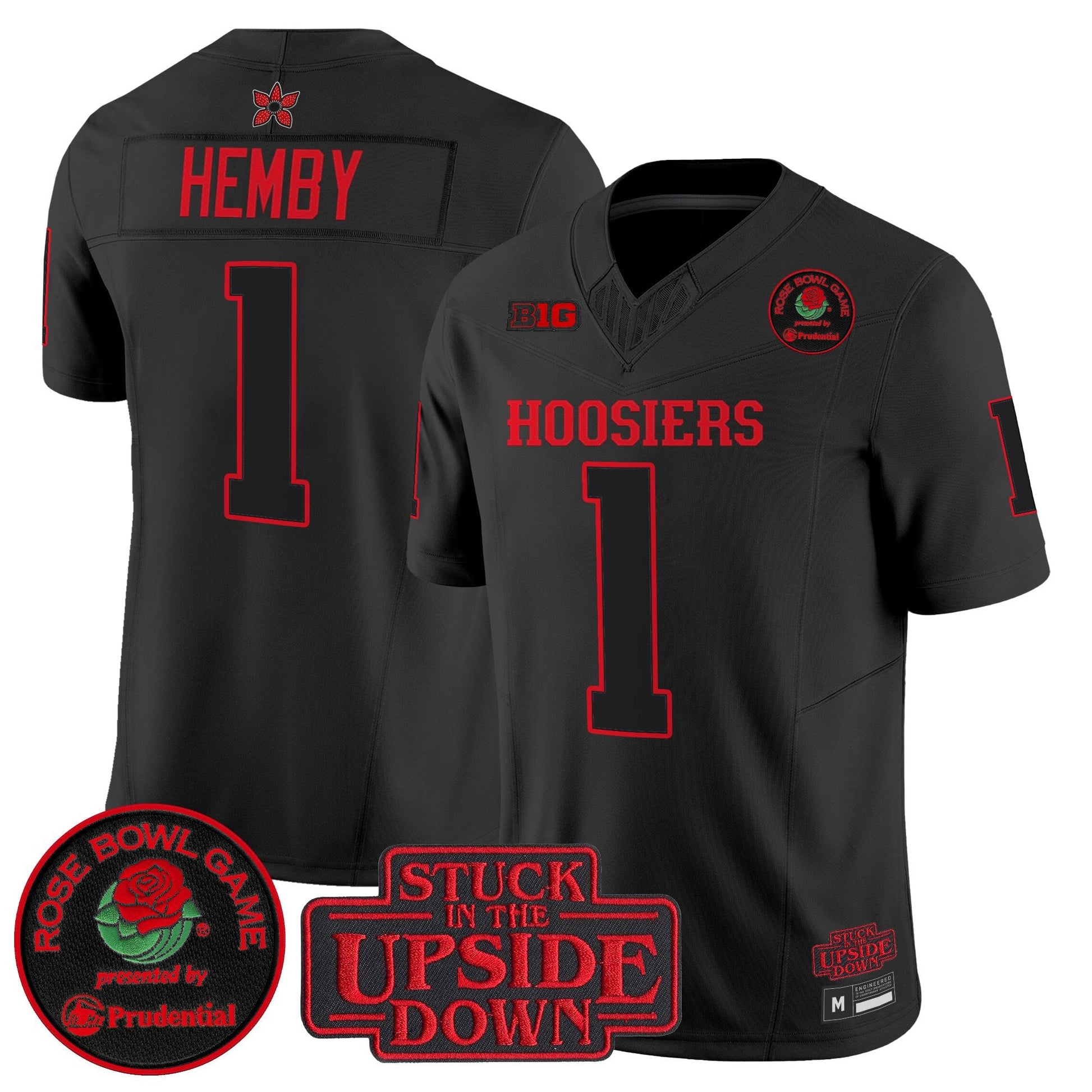 Men's Indiana Hoosiers 'Stranger Things Edition' Vapor Limited Jersey - 2025 Rose Bowl Patch - All Stitched